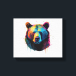 Grizzly Bear Lovers Pop Art Big Grizzly Bear Canvas Print<br><div class="desc">Grizzly Bear Lovers Pop Art Big Grizzly Bear</div>