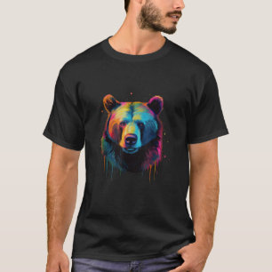 Grizzly Bear Lovers Pop Art Big Grizzly Bear T-Shirt
