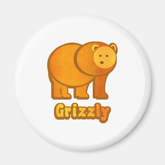 Grizzly Bear Magnet (Front)