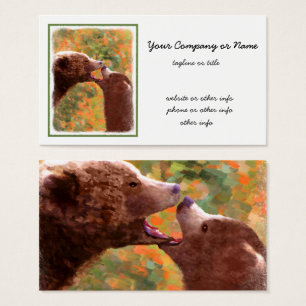 Grizzly Bear Mom and Cub Painting - Wildlife Art