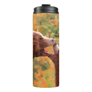 Grizzly Bear Mom and Cub Painting - Wildlife Art Thermal Tumbler