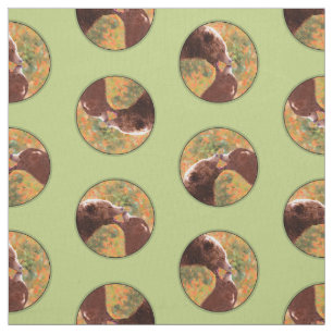 Grizzly Bear Mother and Cub Painting Wildlife Art Fabric