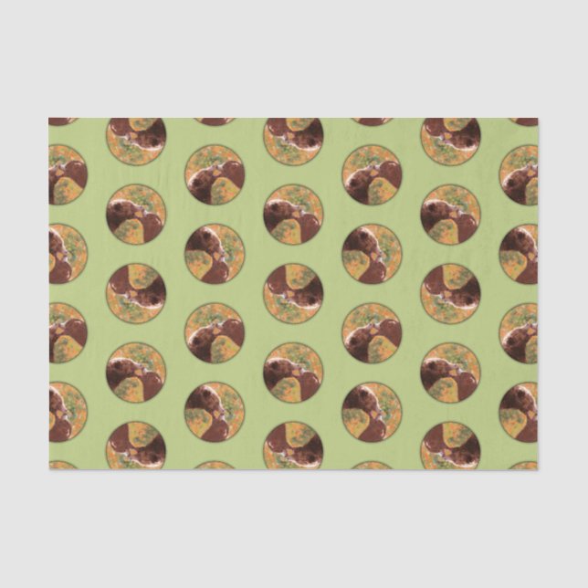 Grizzly Bear Mother and Cub Painting Wildlife Art Tissue Paper (Front)