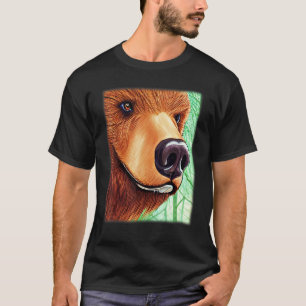 Grizzly bear motif animal graphic imprint with bea T-Shirt