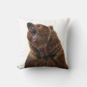 Grizzly Bear - Painting in acrylic Throw Pillow