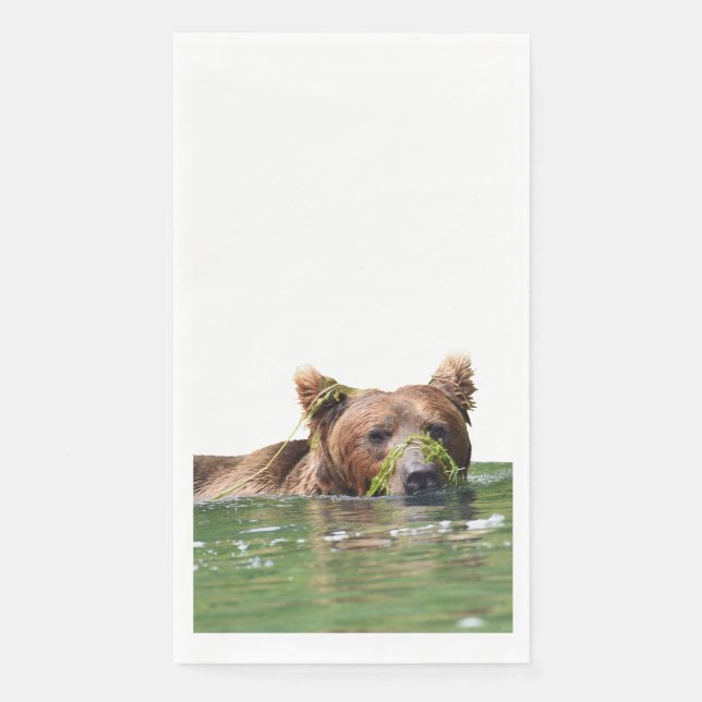 grizzly bear  paper guest towels napkin (Front)