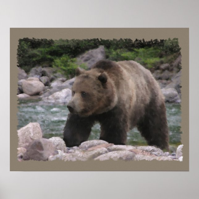 Grizzly Bear - Pastels Poster (Front)