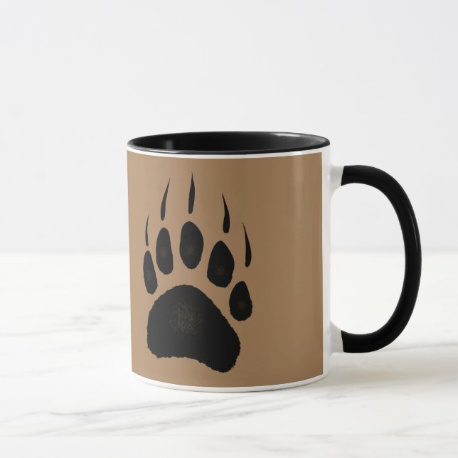 Grizzly Bear Paw Prints Wildlife Design Mug (Right)
