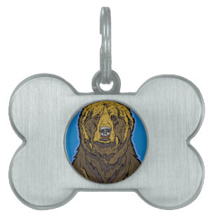 Grizzly Bear Pet Name Tag