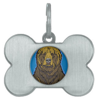 Grizzly Bear Pet Name Tag