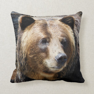 Grizzly Bear Photo Throw Pillow