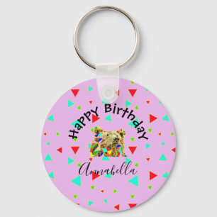 Grizzly Bear Pink Keychain