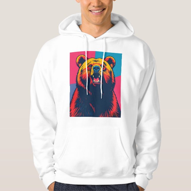 Grizzly Bear Pop Art  Hoodie (Front)
