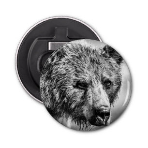 Grizzly bear portrait bottle opener