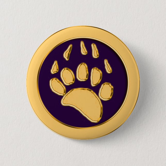 GRIZZLY BEAR PRINT 2 INCH ROUND BUTTON (Front)