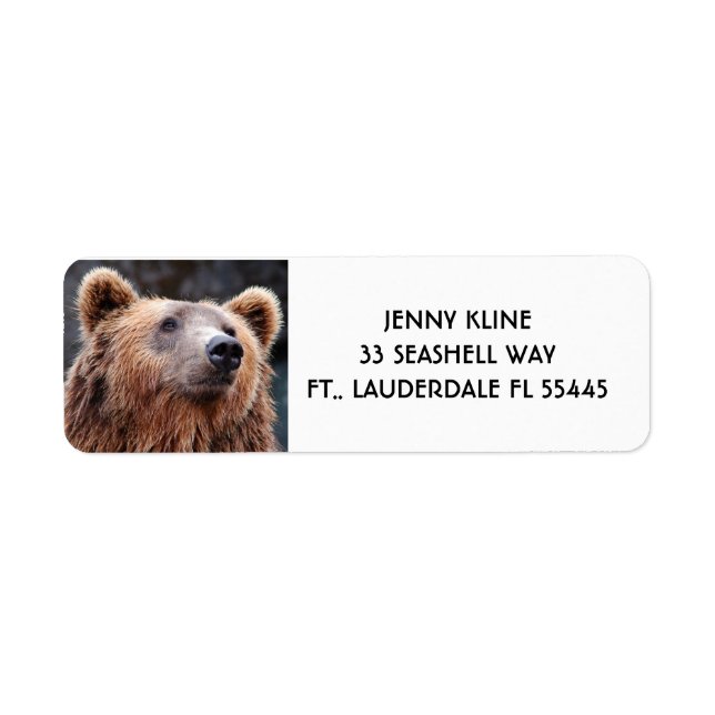 GRIZZLY BEAR Return Address Labels (Front)