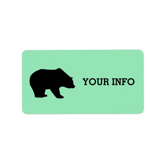 GRIZZLY BEAR RETURN ADDRESS LABELS (Front)
