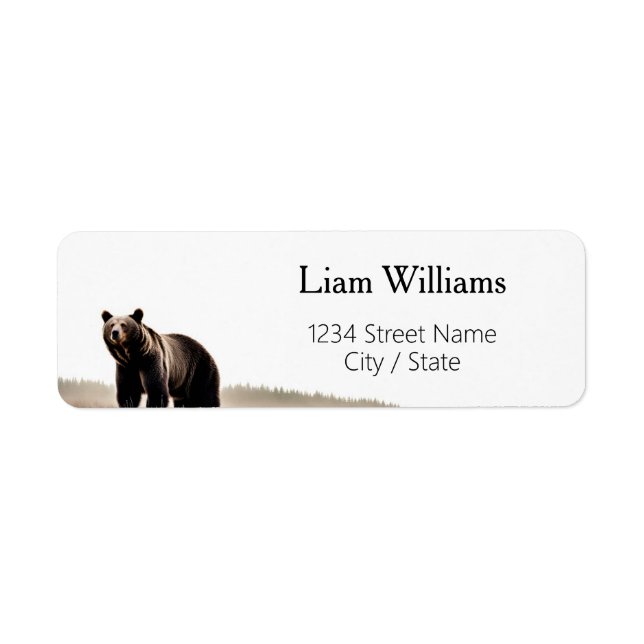 Grizzly Bear Return Address Labels (Front)