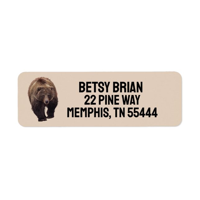 GRIZZLY BEAR Return Address Labels (Front)