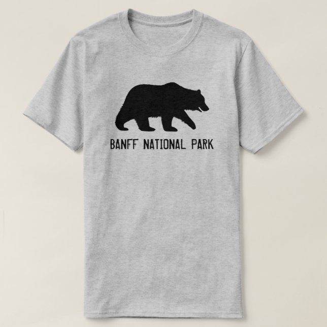 Grizzly Bear Silhouette Banff National Park T-Shirt (Design Front)