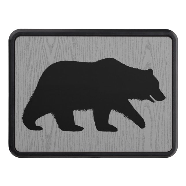 Grizzly Bear Silhouette Wilderness Explorer's Trailer Hitch Cover (Front)