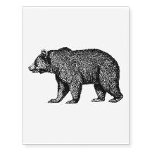 Grizzly Bear Temporary Tattoo