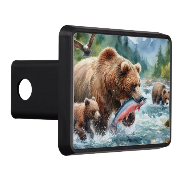 Grizzly Bear Tow Trailer hitch Trailer Hitch Cover (Right)