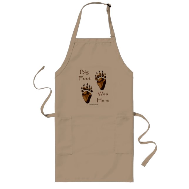GRIZZLY BEAR TRACKS LONG APRON (Front)