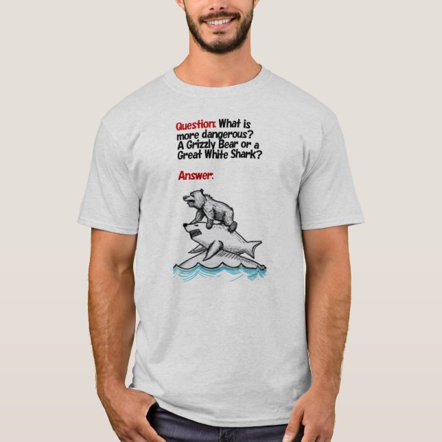 Grizzly Bear vs. Shark T-shirt (Front)