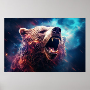 Grizzly Bear Wild Animal Majestic Wilderness Art Poster