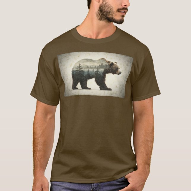 Grizzly Bear Wilderness Art T-Shirt (Front)