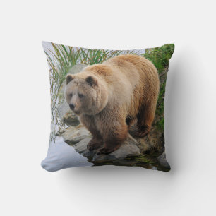 Grizzly Bear Wildlife Animal Photograph Throw Pillow
