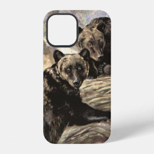 Grizzly Bears by CE Swan, Vintage Forest Animals iPhone 12 Case