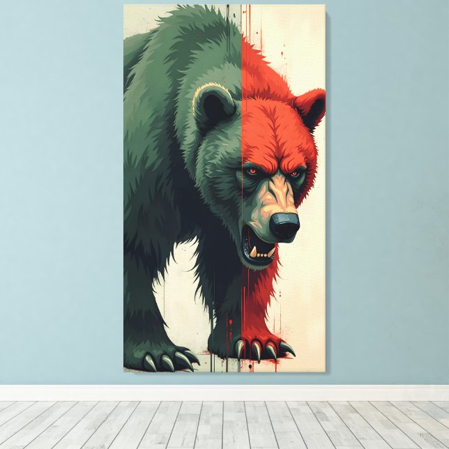 Grizzly Canvas Print (Insitu(Wood Floor))