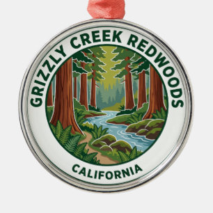 Grizzly Creek Redwoods State Park California Metal Ornament