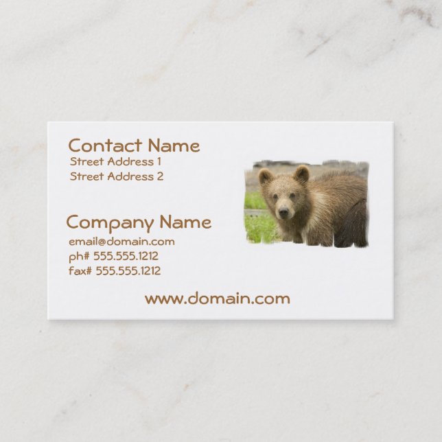 Grizzly Cub Business Cards (Front)