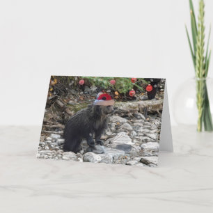 Grizzly Cub Christmas Holiday Card