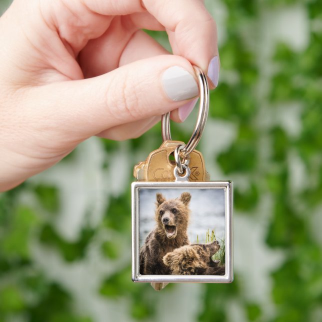 Grizzly Cubs Looking For Their Mum Keychain (Hand)