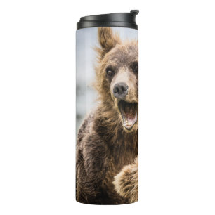 Grizzly Cubs Looking For Their Mum Thermal Tumbler