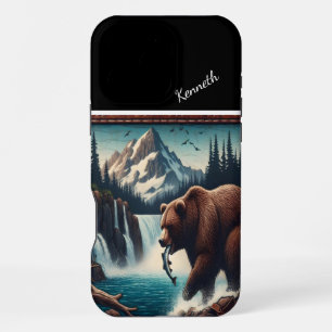 Grizzly Feast by Waterfall iPhone 16 Pro Max Case