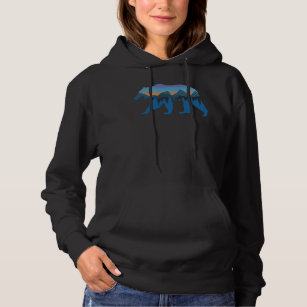 Grizzly Forest Bear Mountain Blue Proud Bear Hoodie