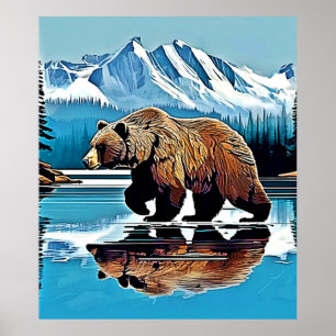 Grizzly Lake Mountain View Poster