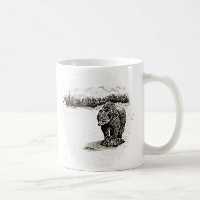 Grizzly on rock  Mug (Right)