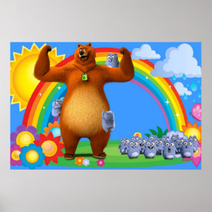 Grizzy and lemmings Kids Poster