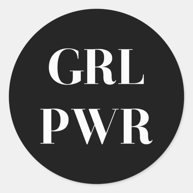 GRL PWR CLASSIC ROUND STICKER (Front)