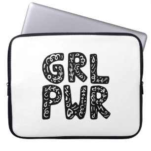 GRL PWR Girl Power Typography Art Laptop Sleeve