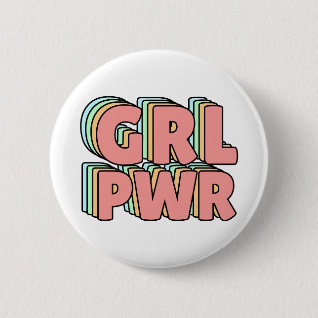 GRL PWR Pastel 2 Inch Round Button (Front)