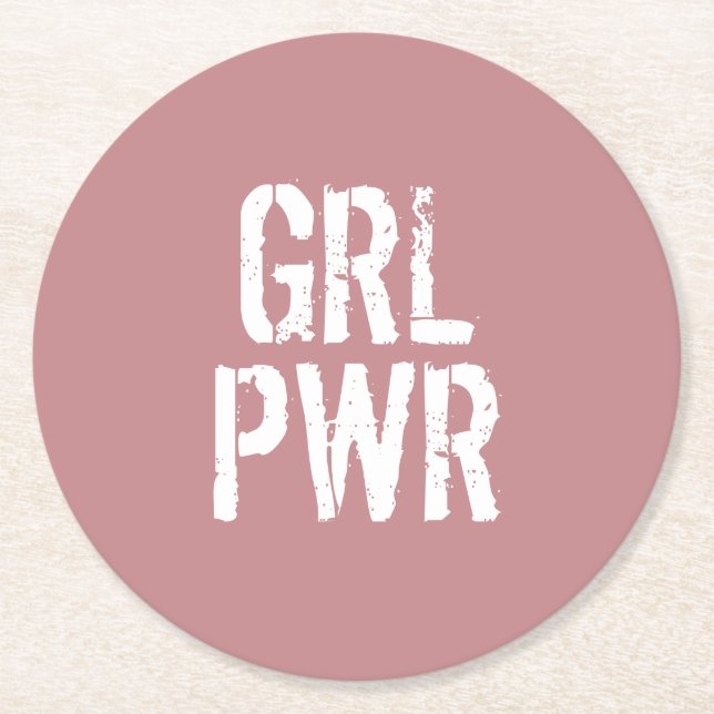 GRL PWR - ROUND PAPER COASTER (Front)