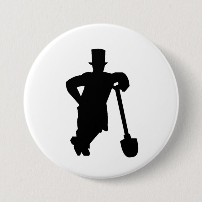 Grobar sa Lopatom  3 Inch Round Button (Front)