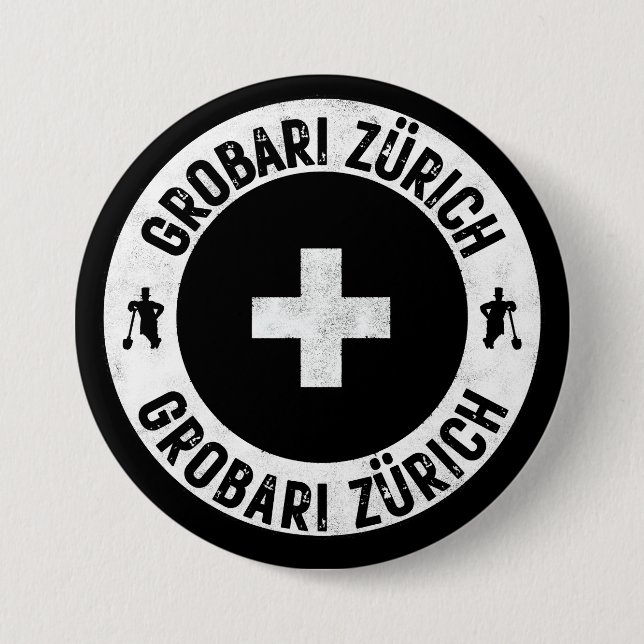 Grobari Zürich 3 Inch Round Button (Front)